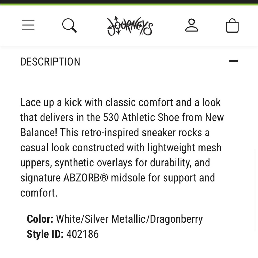 New Balance 530 WHITE/SILVER METALLIC /DRAGON BERRY - Picture 6 of 7
